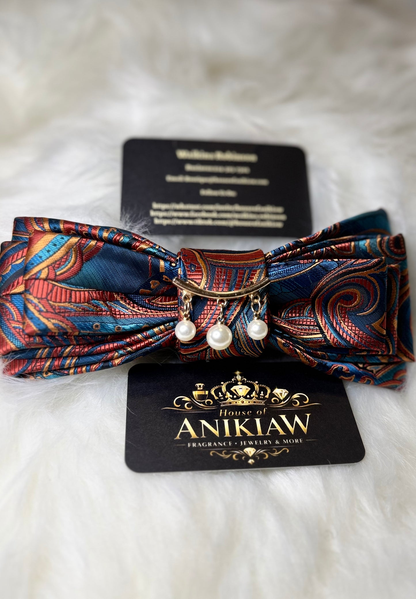 Hand Crafted Bow Tie Necklace